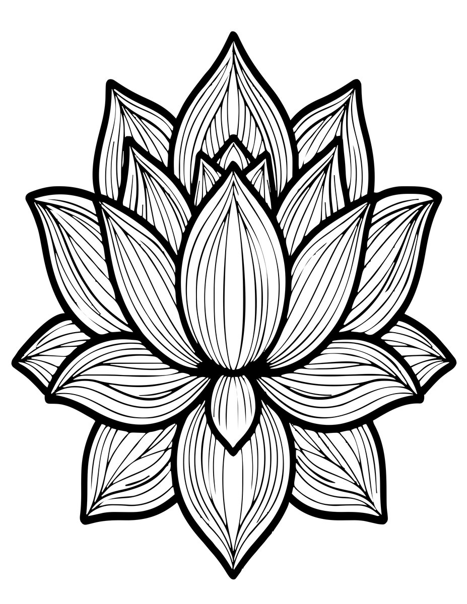Zen Lotus - free printable coloring page