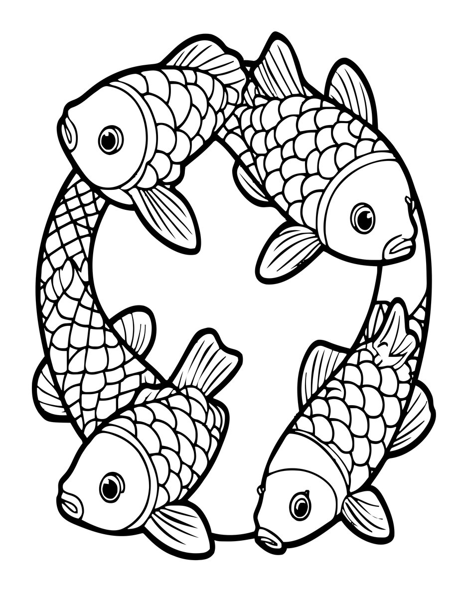 Zen Fish - free printable coloring page