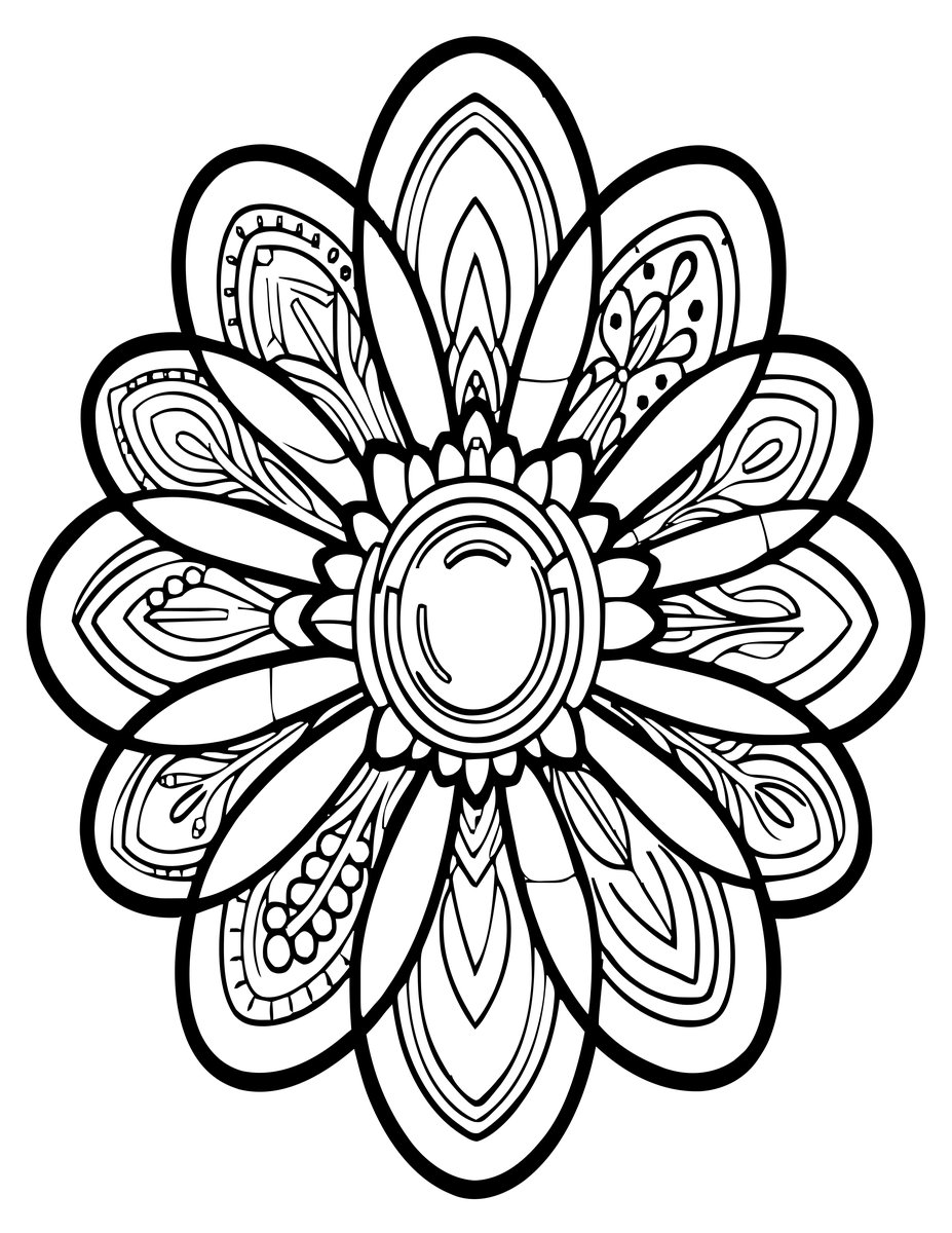 Zen Flower - free printable coloring page