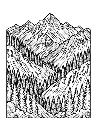 Zen Mountain - Free printable coloring page