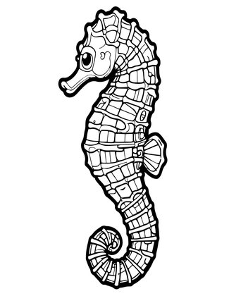 Zen Seahorse - Free printable coloring page