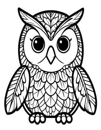Zen Owl - Free printable coloring page