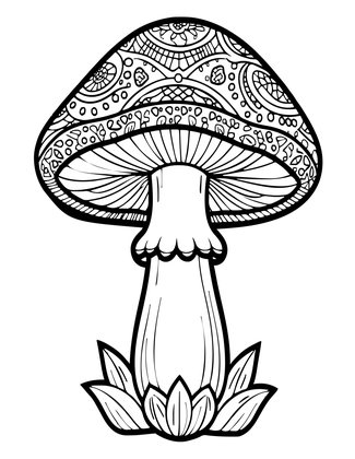 Zen Mushroom - Free printable coloring page