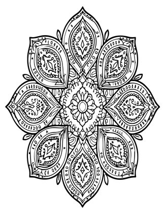 Zen Paisley - Free printable coloring page
