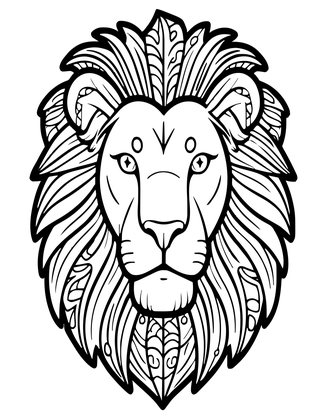 Zen Lion - Free printable coloring page
