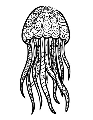 Zen Jellyfish - Free printable coloring page