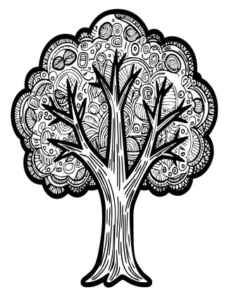 Zen Tree - Free printable coloring page