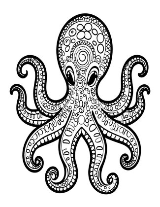 Zen Octopus - Free printable coloring page