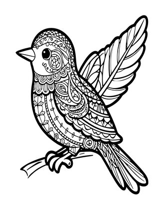 Zen Bird - Free printable coloring page