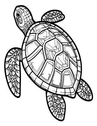 Zen Turtle - Free printable coloring page