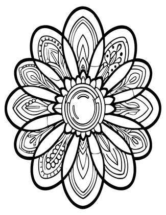 Zen Flower - Free printable coloring page