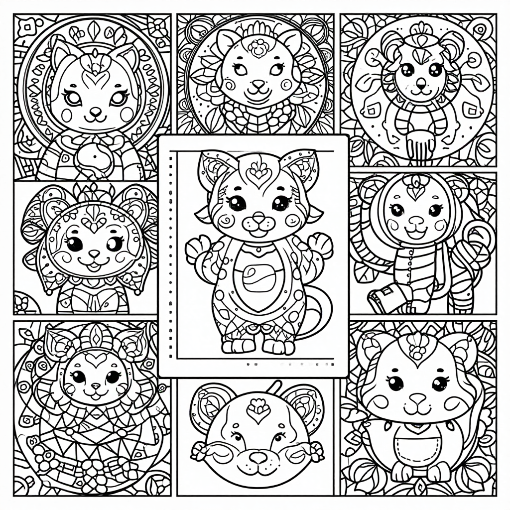 Zodiac Signs coloring pages collection - 30 free printable pages