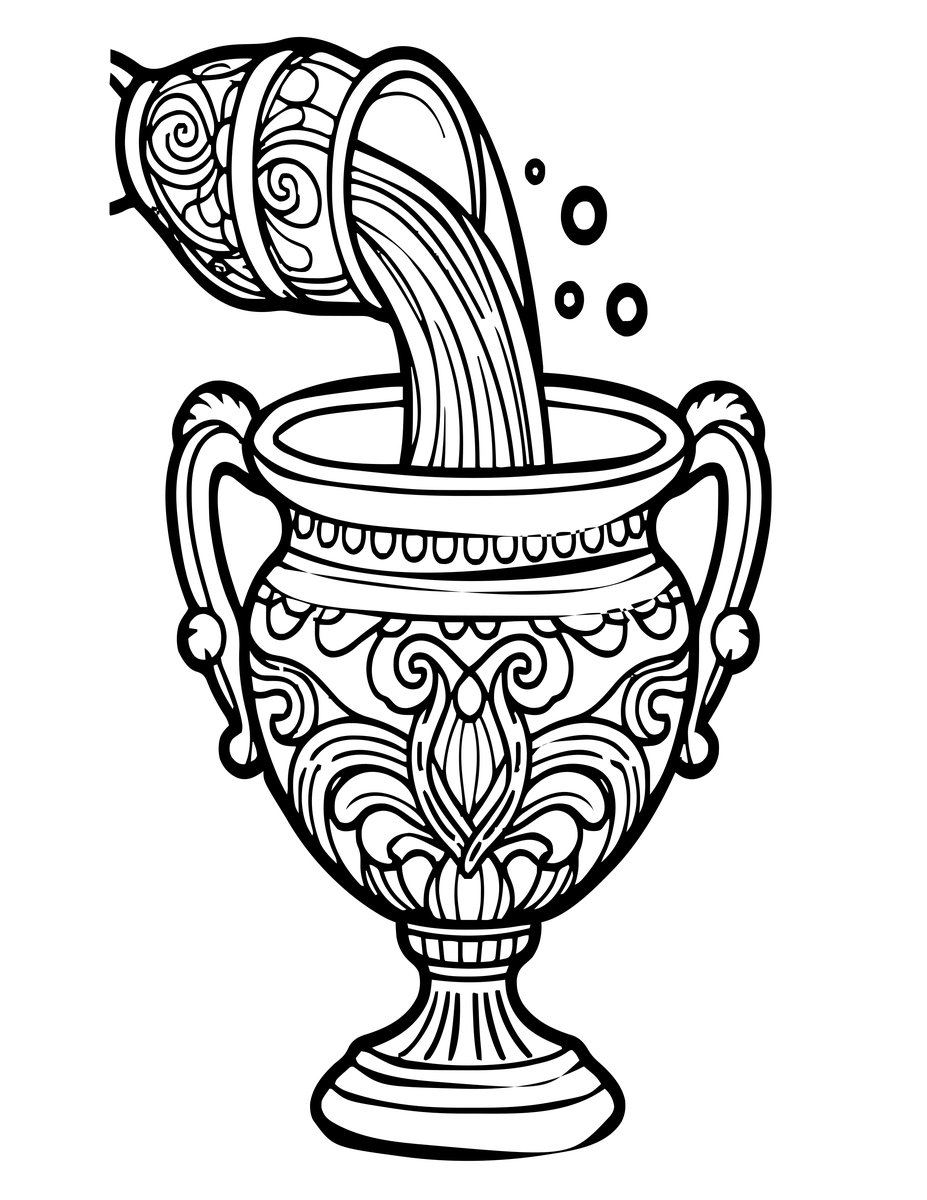 Aquarius Water Bearer - free printable coloring page