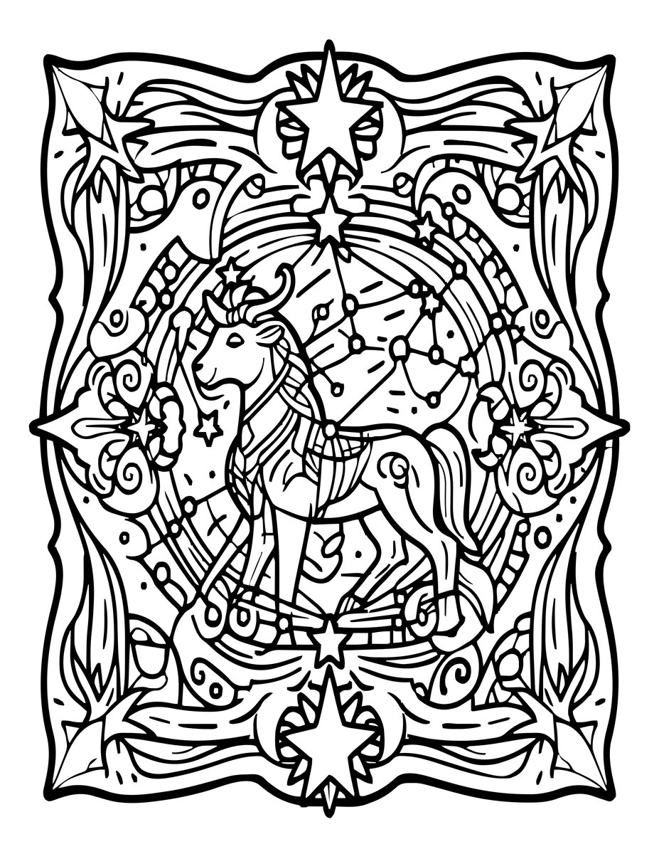 Aries Constellation - free printable coloring page