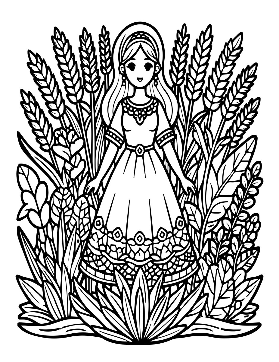 Virgo Garden - free printable coloring page