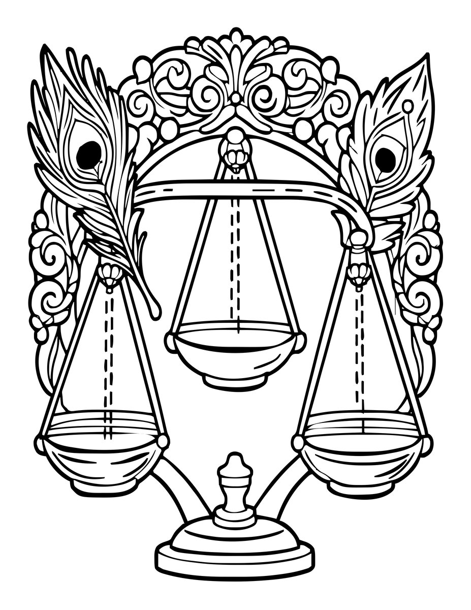 Ornate Libra - free printable coloring page