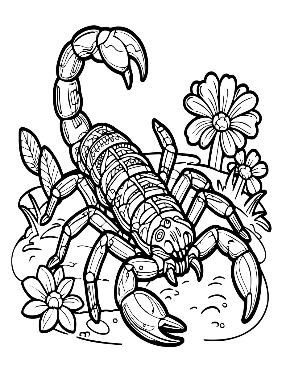 Scorpio Scorpion - free printable coloring page
