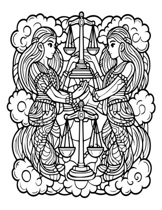 Air Signs Trio - Free printable coloring page