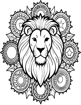 Celestial Leo - Free printable coloring page
