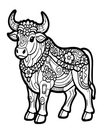 Taurus Bull - Free printable coloring page