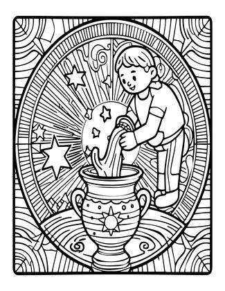 Aquarius Galaxy - Free printable coloring page