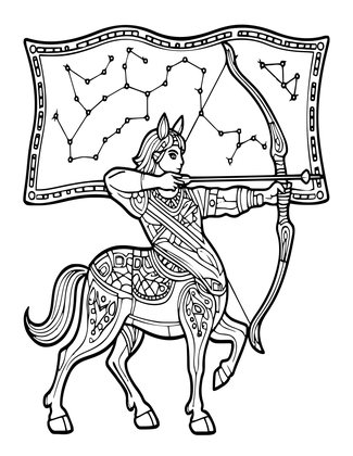 Sagittarius Stars - Free printable coloring page