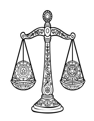 Libra Scales - Free printable coloring page