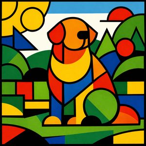 001 In A Geometric Style A Stylized Dog Is Depicted BckTLQJU - free printable paint by numbers