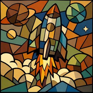 004 In A Stained Glass Style A Rocket Launches 7GQR9gWr - free printable paint by numbers
