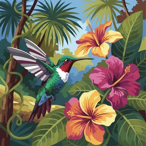 006 In A Stylized Illustration A Hummingbird With SFmPtvVi - free printable paint by numbers