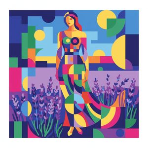 007 In A Geometric Cubist Style A Woman Stands In A 2szfZCGR - free printable paint by numbers