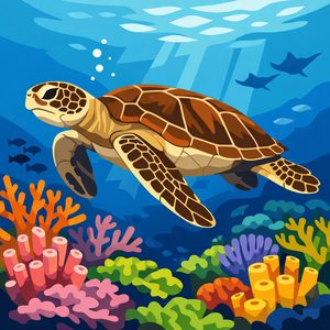 009 Sunlight Streams Through The Clear Blue Water W1fKdc21 - free printable paint by numbers