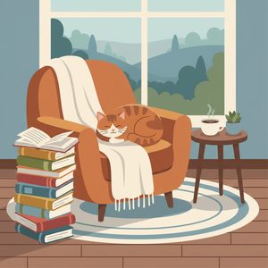 010 In A Cozy Interior An Orange Tabby Cat Sleeps OMioV6Yv - free printable paint by numbers