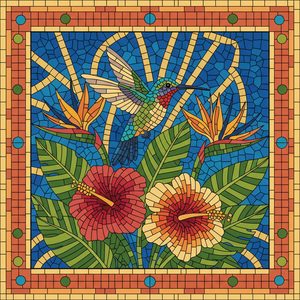 010 In A Stained Glass Style A Hummingbird Hovers HJAdXVqQ - free printable paint by numbers