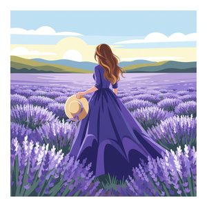 012 In A Flat Illustration Style A Woman With Long SL7NWdl6 - free printable paint by numbers