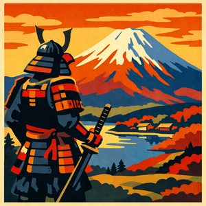 012 In A Graphic Art Style A Samurai Stands With His CkEJghtK - free printable paint by numbers