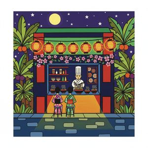 012 In A Stylized Japanese Illustration A Chef DnUs5vyn - free printable paint by numbers