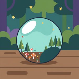 013 A Magical Transparent Orb Rests On A Wooden LNudlGOs - free printable paint by numbers
