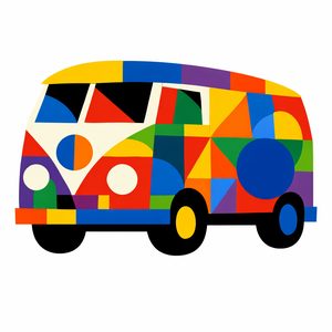 013 A Stylized Van Is Depicted With A Surface UbemUwXw - free printable paint by numbers