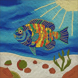 015 In A Mosaic Style A Detailed Multi-Colored Fish 9cQbL0Y4 - free printable paint by numbers