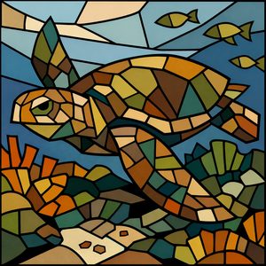 016 A Sea Turtle Swims Through A Coral Reef Rendered JmUZ8OQR - free printable paint by numbers