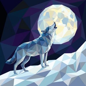 016 In A Geometric Style A Stylized Wolf Stands On A 6 AXSqEL - free printable paint by numbers