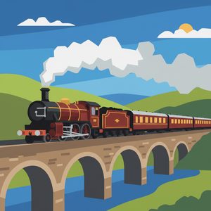 017 A Vintage Steam Train With Red And Gold Carriages Nxm9Viek - free printable paint by numbers