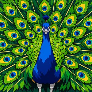 017 In A Flat Design Style A Majestic Peacock JbfJ9wa - free printable paint by numbers