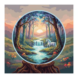 018 A Majestic White Unicorn Stands Beside A Flowing IL4i0aWI - free printable paint by numbers