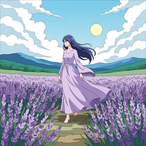 019 A Young Woman With Dark Hair Walks Barefoot GSCoA2Sw - free printable paint by numbers