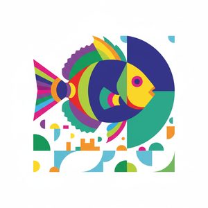 019 In A Geometric Art Style A Stylized Fish Bibu22yk - free printable paint by numbers