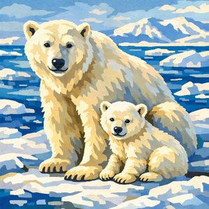 019 In A Textured Pointillist Style A Large Polar 9tN0pFYL - free printable paint by numbers