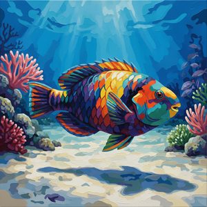 020 Sunlight Streams Through The Water Illuminating NChfYJFP - free printable paint by numbers