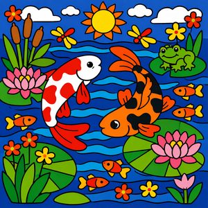021 In A Flat Illustration Style Two Koi Fish One LpnS8BYm - free printable paint by numbers